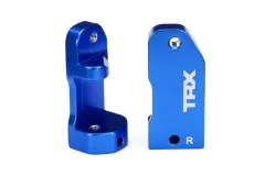 Traxxas Tuning Lenkhebelhalter 30° aus 6061-T6 Aluminium in blau für Bigfoot, Ford Raptor, Rustler, Slash und Stampede 1/10