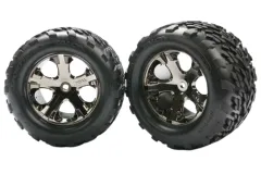 Traxxas Tuning Talon Reifen auf 2,8 Felgen in schwarz-chrom hinten 2Stück für Bigfoot und Stampede 1/10