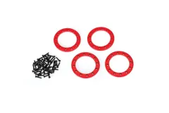 Traxxas Tuning Beadlock-Ring 1,9 aus Aluminium in rot 4Stück mit Schrauben (für Method 105 Felgen) für TRX-4 1/10
