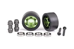 Traxxas Tuning Komplettrad für Wheelie-Bar aus 6061-T6 Aluminium in grün 2Stück für MAXX 1/10, X-Maxx 1/7 und Funco 1/6