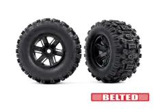 Traxxas Tuning Sledgehammer Belted Reifen auf Felgen in schwarz 2Stück für X-Maxx 1/7