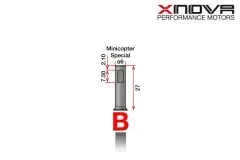 Xnova Ersatzteil Shaft/Welle für Brushless Motor 4535 Type B 6mm Welle mit 27mm Länge