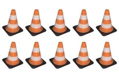 RC Scalezubehör 1/18 1/24 Verkehrskegel (Warnkegel) orange/weiß 3,2x3,2x4cm 10Stück