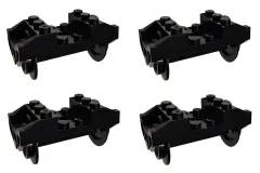 KBW Klemmbausteine Eisenbahnzubör Zugradhalter mit Rädern und Achse 4Stück