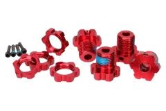 Traxxas Zubehör Radmitnehmer mit Muttern aus Aluminium 17mm in rot 4Stück für Bigfoot, Rustler, Slash und Stampede 1/10