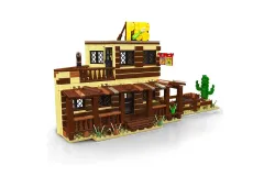 MouldKing Klemmbausteine Wild West Saloon mit Hühnerstall - 800 Teile