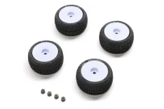 Proline Ersatzteile Reifen Set mit Felgen in Weiß für Losi Micro-T Stadium Truck 1/28