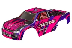 Traxxas Tuning Karosserie in pink Clipless mit Aufkleber für Stampede 1/10