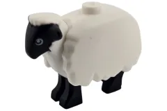 Klemmbausteine Tier Schaf in weiß mit schwarzem Gesicht und Beinen
