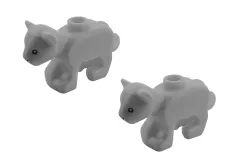 Klemmbausteine Tier Tiger klein / Minitiger in weiß 2Stück