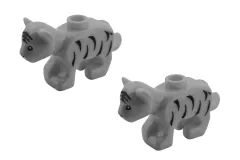 Klemmbausteine Tier Tiger klein / Minitiger in weiß mit Flecken 2Stück