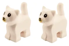 Klemmbausteine Tier Katze klein / Minikatze in weiß 2Stück