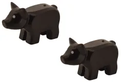 Klemmbausteine Tier Schwein klein / Minischwein in schwarz 2Stück