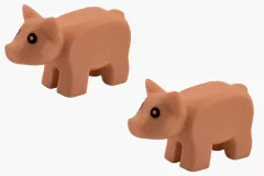 Klemmbausteine Tier Schwein klein / Minischwein in braun 2Stück