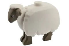 Klemmbausteine Tier Schaf in weiß mit dunklem hautfarbenem Gesicht und Beinen
