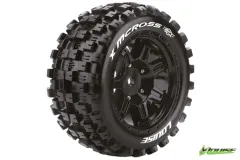 Louise Reifen X-MCross MFT-Reifen soft auf Felge in schwarz 24mm 2Stück für Traxxas X-MAXX 1/7