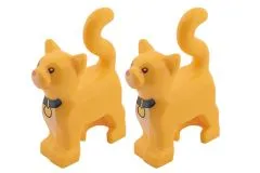 Klemmbausteine Tier Katze klein / Minikatze mit Druck in goldgelb 2Stück