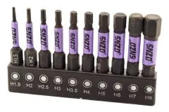 SNZO Bit Set 1/4 Zoll Innensechskant 50mm H1,5, H2, H2,5, H3, H4, H5, H6, H7, H8 10Stück