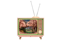 Lasercut Holzbausatz Funktionsmodell Fernseher Sakura Dreamy Tour mit Musikspieluhr - 283 Teile