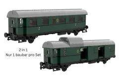 Stoneheap Klemmbausteine 2in1 Personenwagen BI-29 oder Gepäckwagen PWI-29 - 984 Teile
