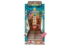 Lasercut Holzbausatz Bücherecke Straßenszene - 196 Teile