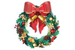 Lasercut Holzbausatz Wandmodell Weihnachtskranz - 252 Teile