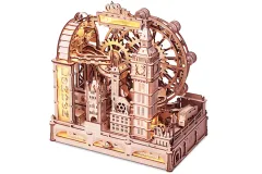 Lasercut Holzbausatz Funktionsmodell Murmelbahn Reise nach London - 431 Teile