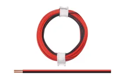 Zwillingslitze 0,08mm² 5m rot-schwarz