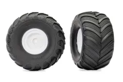 Traxxas Tuning Terra Grove Reifen auf Felgen in Weiß 2Stück für Bigfoot und Stampede 1/10