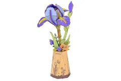Lasercut Holzbausatz Standmodell Blume Lila Iris - 73 Teile