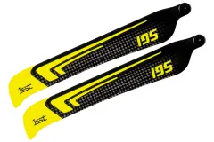 1st Hauptrotorblätter aus CFK 195mm in neon Gelb