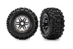 Traxxas Tuning Sledgehammer Reifen auf 2,8 Felgen in schwarz chrom 2Stück für Maxx 1/10