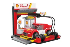 CaDA Klemmbausteine Shell Reifenwechsel Station - 237 Teile