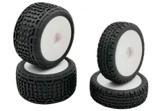HobbyPlus Ersatzteile Komplett Reifenset in Weiß für Speck-B 2WD Buggy 1:24 RTR