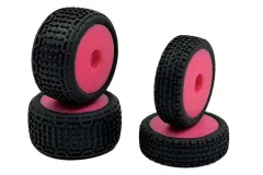 HobbyPlus Ersatzteile Komplett Reifenset in Pink für Speck-B 2WD Buggy 1:24 RTR