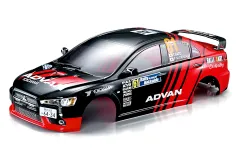 Killerbody Mitsubishi Lancer Evo X Karosserie Rally-Racing 190mm RTU Breite 190mm passend auf nahezu alle 1:10 Tourenwagen mit Radstand 257mm