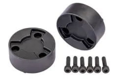 Traxxas Ersatzteile Zentral-Radkappen schwarz 2Stück für X-Maxx Monstertruck 1/7 passend für die Räder TRX7696 und TRX7689