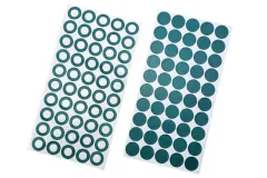 Selbstklebendes Isoltionspapier für 18650er LiIon Akkus Zellen 100Stück (50Kranz Aufkleber / 50 ganzer Aufkleber)