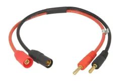 Ladekabel AS150 zu 4mm Bananenstecker 30cm (rot Stecker / schwarz Buchse) passend für Bonka