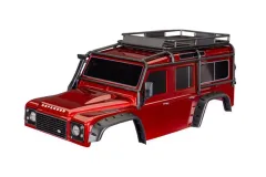Traxxas Ersatzteile Karosserie Clipless Version in Rot mit Anbauteilen für Land Rover Defender 1/10