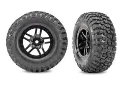Traxxas Ersatzteile BFGoodrich Reifen mit SCT Split-Speichenfelgen schwarz 2Stück Hinten für Slash 2WD und 4x4 1/10