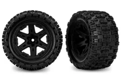 Traxxas Ersatzteile Sledgehammer ST 2.8 Reifen mit RXT Felgen in schwarz 2Stück für Rustler 4x4 VX3 1/10