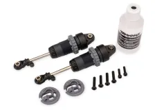 Traxxas Ersatzteile GTR Dämpfer L vorne in Stahl-grau 2Stück für Rustler, Slash und Stampede 1/10