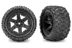 Traxxas Ersatzteile Sledgehammer ST Reifen mit RXT 2.8 Felgen in Schwarz hinten 2Stück für Rustler 2WD 1/10