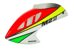 Microheli Airbrush Fiberglass FreeStyle Haube in Rot für OMPHobby M2V3 Pro