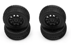 HobbyPlus Ersatzteile Reifen Set mit Felgen in Schwarz für Short Course Truck Speck-SCT 1:24