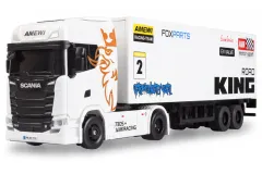 Amewi RC Auto Mini-Scania 730 S mit Kofferauflieger proportional 4WD 1:64 RTR weiss