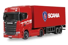 Amewi RC Mini-Scania 730S mit Kofferauflieger proportional 4WD 1:64 RTR rot